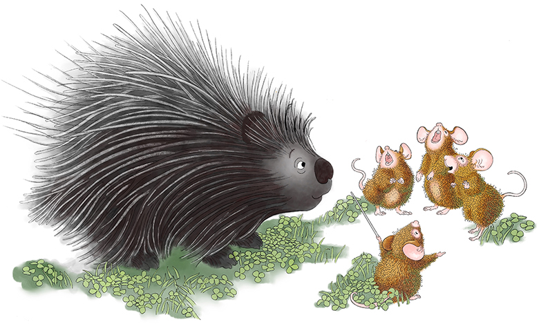 porcupine and four singing mice